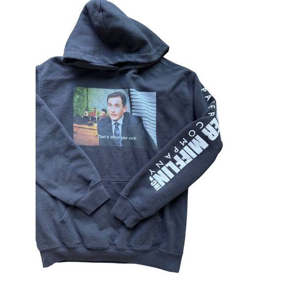 The Office Black Pullover Hoodie "Thats What She Said" Dunder Mifflin Small - Picture 2 of 10